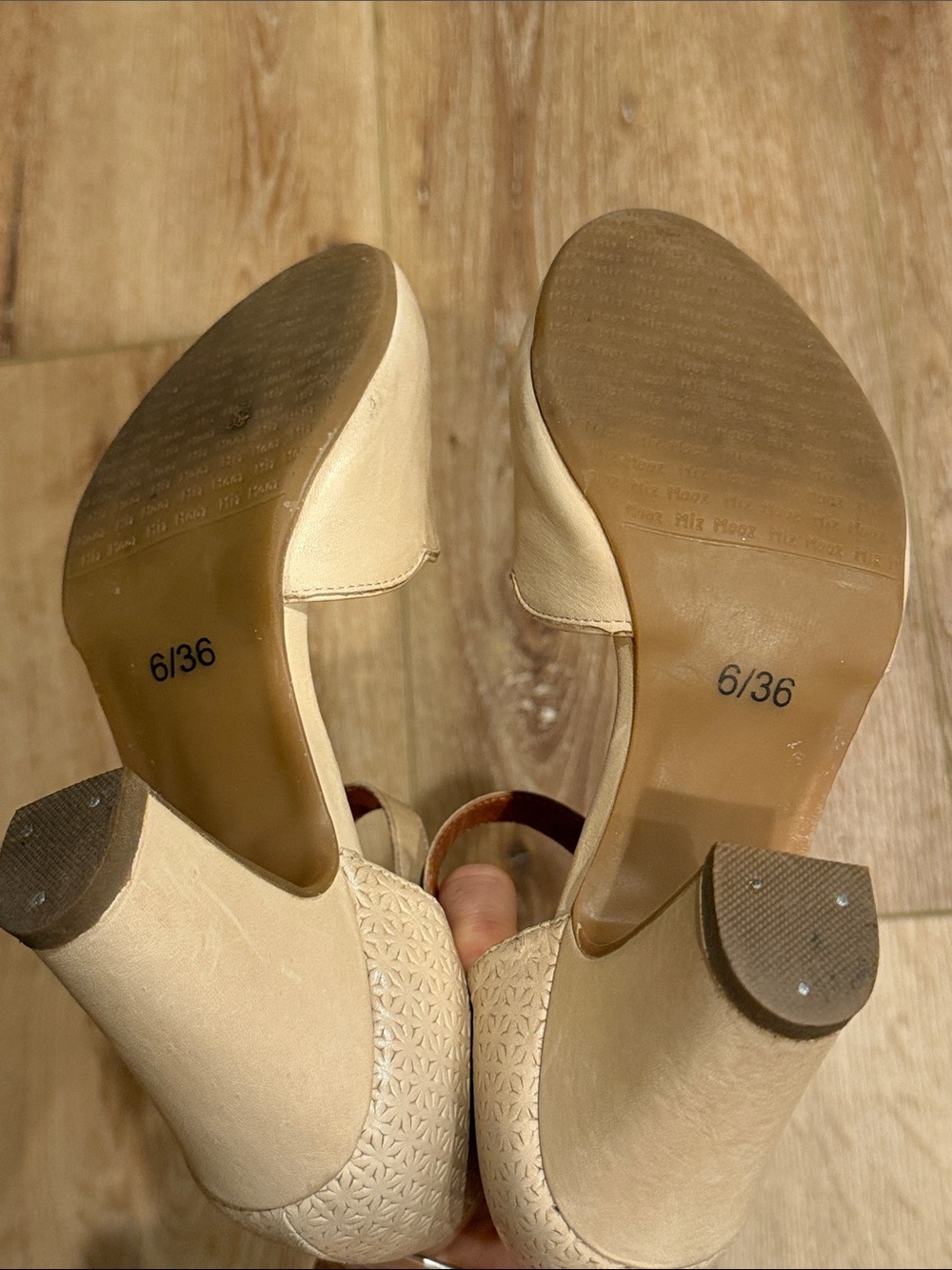 Miz Mooz | Women's Scalloped Ankle-Strap Heels in Beige | size 36/6 - Picture 7 of 9